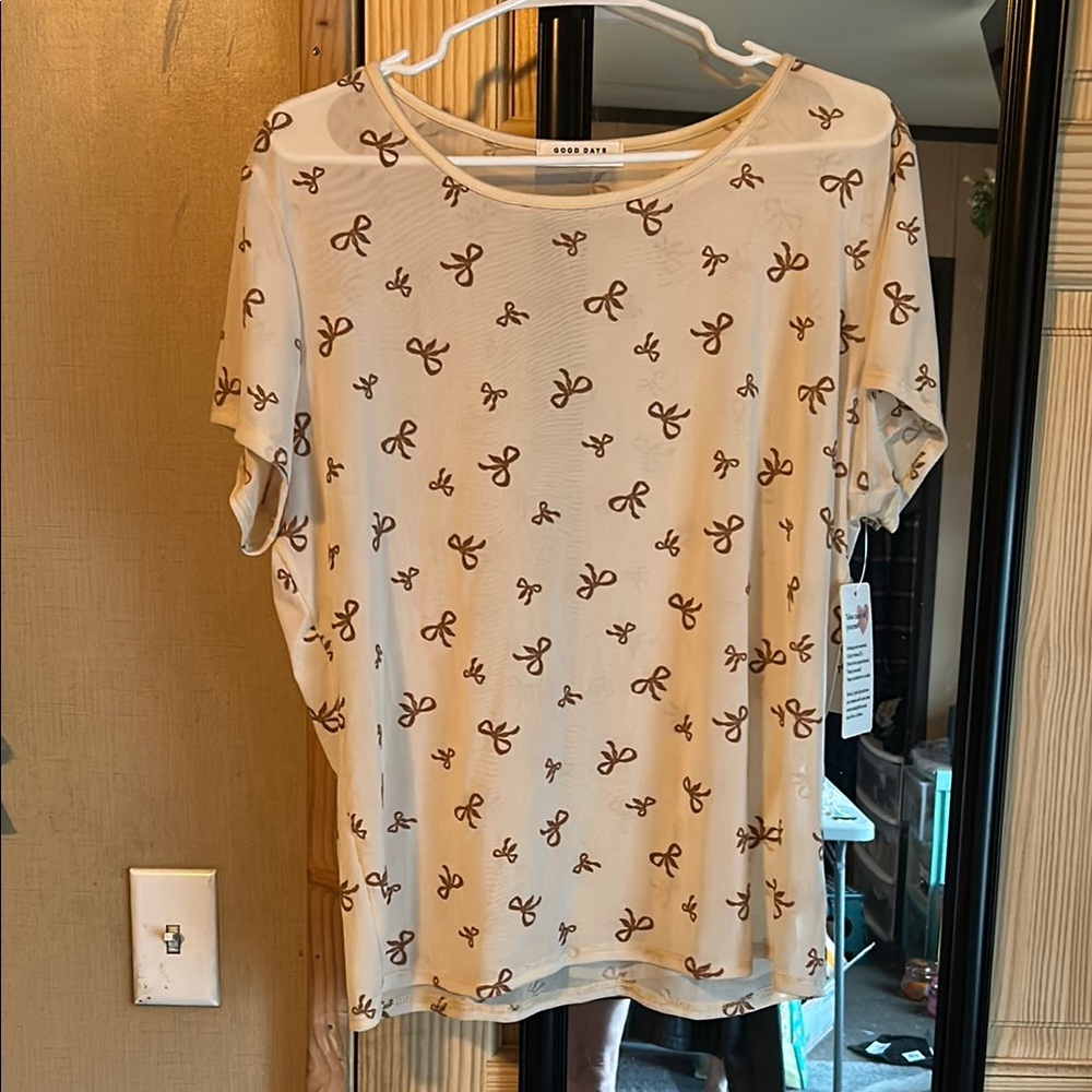 Burberry Cream and Brown Women's Top